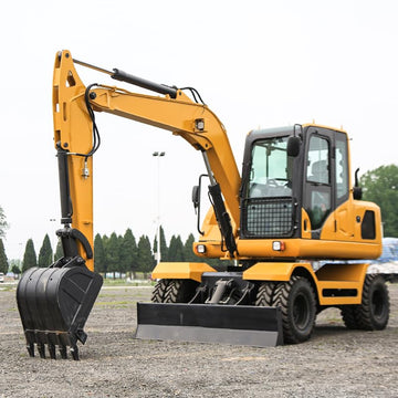 Hydraulic Mini Excavator Earth Moving Machinery Excavator 1Ton 2 Ton 3 Ton 3.5 Ton Wheel Excavators Bull-Dozing Excavator for Construction Work, Suitable for Farm Trench, Road, Trench Digger