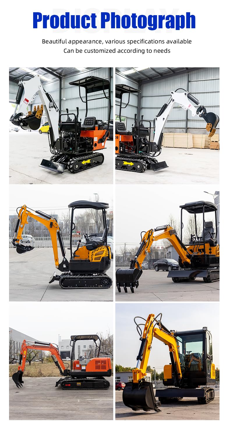 2 Ton Mini Excavator Digger with Cabin and Bucket, Compact Crawler Digger for Farm Use, Landscaping, and Municipal Work